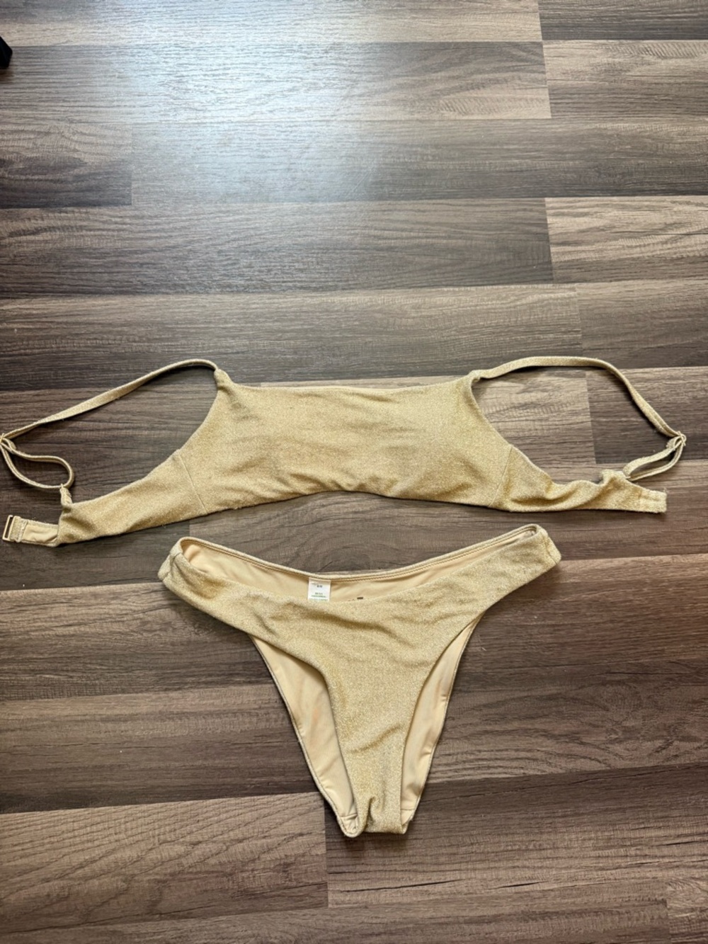 Aerie Gold Shimmer Bikini